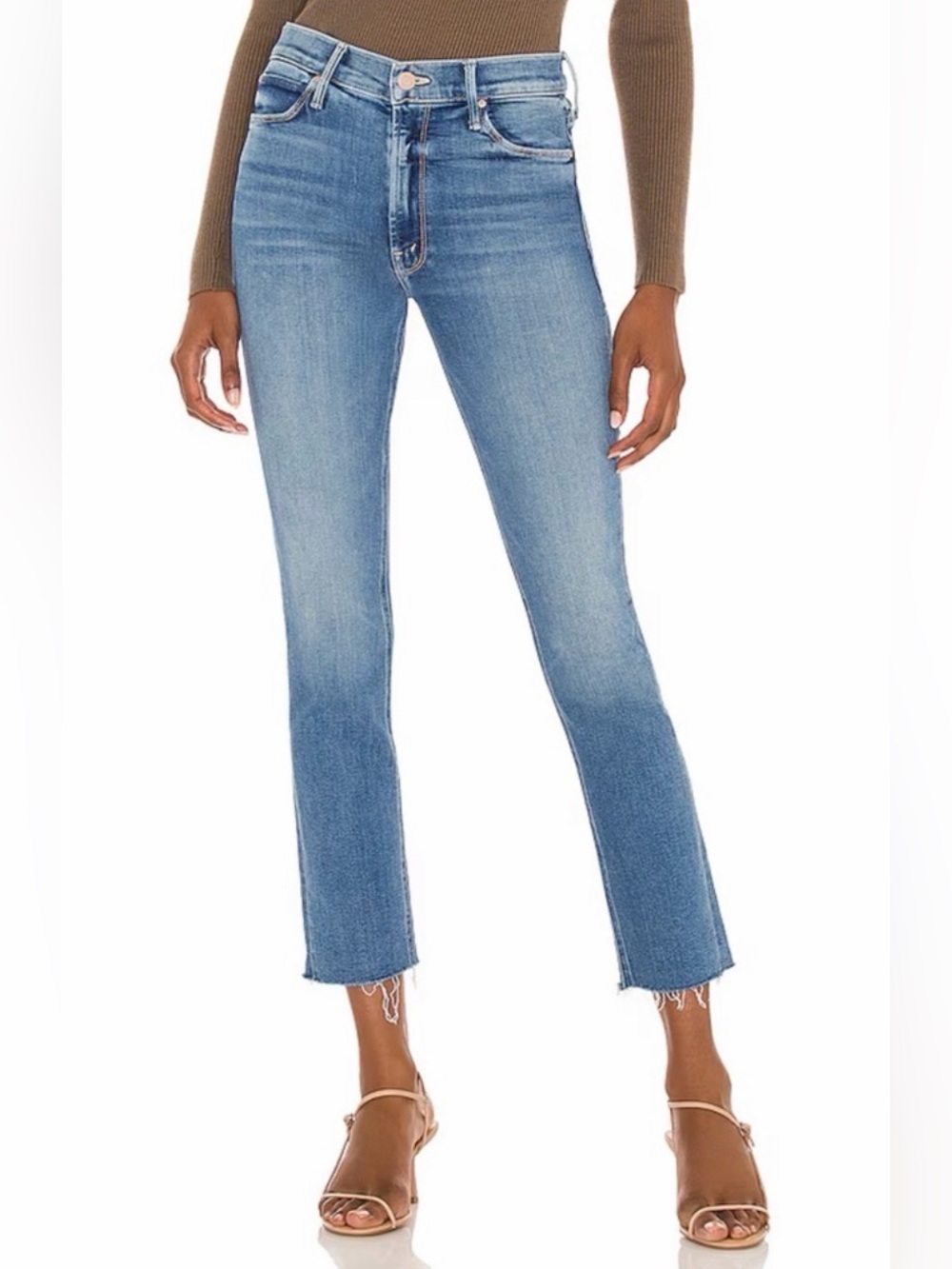 MOTHER Mid Rise Dazzler Ankle Fray Jeans in Riding The Cliffside Size 29 - Picture 2 of 13